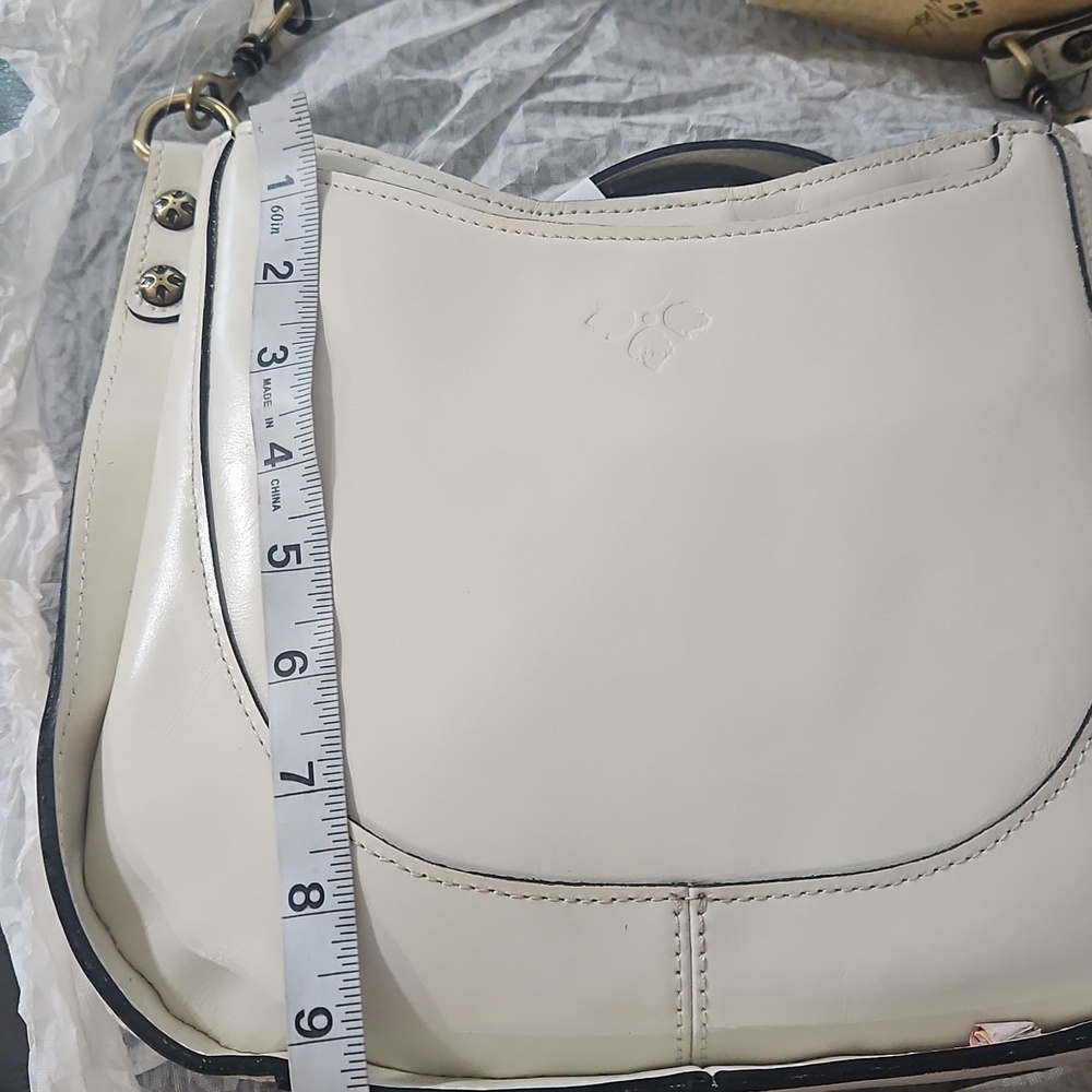 NWT Patricia Nash Caletta Hobo Crossbody Bag Ivory Latte Leather Shoulder - Picture 11 of 14